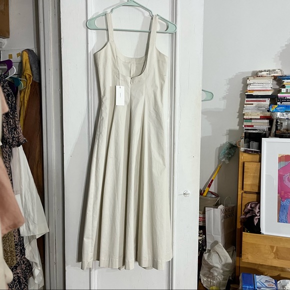 Vince Paneled Slip Dress Pampas ivory beige linen dress size 00 NWT - Picture 5 of 5